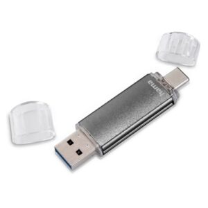 Hama Laeta Twin 16GB USB 2.0/Micro USB Memory Pen, OTG, Aluminium Casing, Grey - Image 1