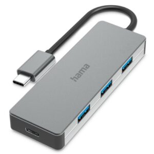 Hama 4-Port USB-C 3.2 Gen2 Hub - 3x USB-A, 1x USB-C, Aluminium - Image 1