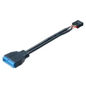 Akasa USB 3.0 to USB 2.0 Adapter Cable, USB 3.0 19-pin male to USB 2.0 internal 9-pin, 10cm - Image 1