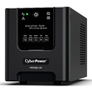 CyberPower 750VA Line Interactive Tower Pro UPS, 675W, LCD Display, 6x IEC, AVR Energy Saving, Hot-Swap Batteries - Image 1