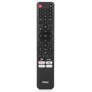 Hama Universal IR Remote Control for Hisense TVs, Teachable, 4 App Buttons, 10m Range - Image 1