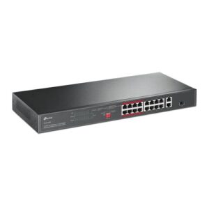 TP-LINK (TL-SL1218P) 16-Port 10/100Mbps + 2-Port GB Unmanaged Rackmount PoE+ Switch, Combo GB SFP Slot, 16-Port PoE+ - Image 1