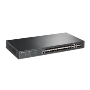 TP-LINK (SG3428XF) JetStream 24-Port SFP L2+ Managed Switch w/ 4 10GE SFP+ Slots, Dual Redundant PSUs, Rackmountable - Image 1