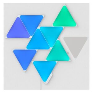 Nanoleaf Shapes Triangles Starter Kit (9-Panels), RGB, Create an Illuminated Display, Ultra-Thin Panels, Screen Mirror/Music Reaction, App/Voice/Manual Control - Image 1