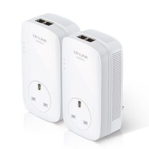 TP-LINK (TL-PA9020P KIT) AV2000 GB Powerline Adapter Kit, AC Pass Through, 2 Ports - Image 1
