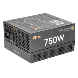 Vida 750W Heracles Black ATX Gaming PSU, 80+ Bronze, 140mm Ultra-Quiet FDM Fan, Flat Black Cables, Power Lead Not Included - Image 1