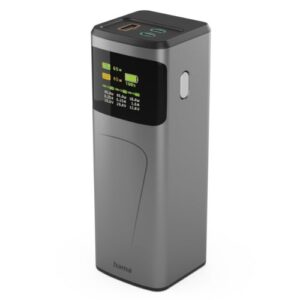 Hama High Power 65W 20000mAh Power Pack, 2x USB-C, USB-A, Fast Charging, Colour Display