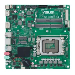 Asus PRO H610T D4-CSM - Corporate Stable Model, Intel H610, 1700, Thin Mini ITX, 2 DDR4 SO-DIMM, HDMI, DP, LVDS, 19v DC in, 1x M.2 - Image 1
