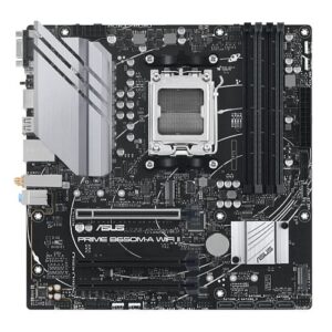 Asus PRIME B650M-A WIFI II, AMD B650, AM5, Micro ATX, 4 DDR5, VGA, HDMI, DP, Wi-Fi 6, 2.5G LAN, PCIe4, 2x M.2 - Image 1