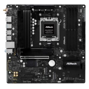 Asrock B850M PRO-A WIFI, AMD B850, AM5, Micro ATX, 4 DDR5, HDMI, DP, Wi-Fi 6E, 2.5G LAN, 3x M.2 - Image 1