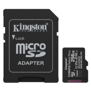 Kingston 256GB Canvas Select Plus Gen3 MicroSDXC Card with SD Adapter, UHS-I Class 10, U1, V10, A1 App Performance, 150MB/s