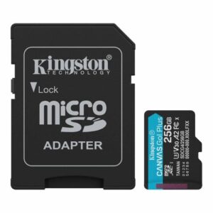 Kingston 256GB Canvas Go! Plus Gen4 MicroSDXC Card with SD Adapter, UHS-I Class 10, U3, A2 App Performance, 200MB/s - Image 1