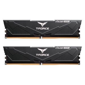 Team T-Force Vulcan 64GB Kit (2 x 32GB), DDR5, 6400MHz (PC5-51200), CL34, ECC, AMD EXPO & Intel XMP 3.0, PMIC, DIMM Memory, Black - Image 1