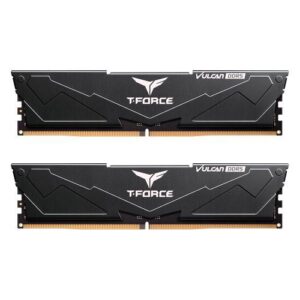 Team T-Force Vulcan 32GB Kit (2 x 16GB), DDR5, 5600MHz (PC5-44800), CL38, ECC, AMD EXPO & Intel XMP 3.0, PMIC, DIMM Memory, Black - Image 1