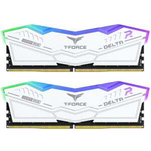 Team T-Force Delta RGB 32GB Kit (2 x 16GB), DDR5, 6000MHz (PC5-48000), CL30, ECC, AMD EXPO & XMP 3.0, PMIC, DIMM Memory, White - Image 1