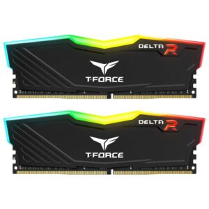 Team T-Force Delta RGB 16GB Kit (2 x 8GB), DDR4, 3200MHz (PC4-25600), CL16, XMP 2.0, DIMM Memory, Black - Image 1