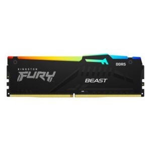 Kingston Fury Beast RGB 16GB, DDR5, 6000MHz, CL36, 1.35V, ECC, PMIC, AMD EXPO & Intel XMP 3.0, Black, DIMM Memory - Image 1