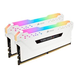 Corsair Vengeance RGB Pro 16GB Kit (2 x 8GB), DDR4, 3200MHz (PC4-25600), CL16, XMP 2.0, White - Image 1