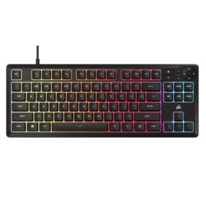 Corsair K55 CORE TKL Tenkeyless RGB Membrane Gaming Keyboard, USB, 8-Zone RGB, 12-Key Rollover, Dedicated Media Keys - Image 1