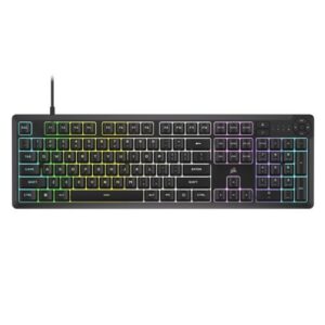 Corsair K55 CORE RGB Membrane Gaming Keyboard, USB, 10-Zone RGB, 12-Key Rollover, Dedicated Media Keys, 6 Macros - Image 1