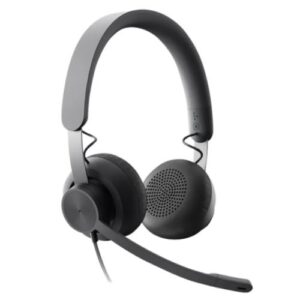 Logitech Zone Wired MSFT Headset, USB-C (USB-A Adapter), 40mm Drivers, Flip-to-Mute Noise-Canceling Mic, In-line Controls - Image 1