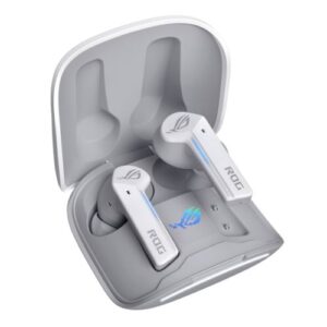 Asus ROG Cetra True Wireless Earphones, Active Noise Cancellation, Ambient Mode, Charging Case, Water Resistant, Touch Controls, LED Lighting, Moonlight White - Image 1