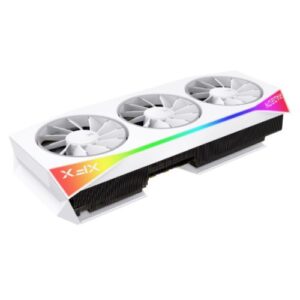 XFX Mercury RX9070 XT OC White Magnetic Air Edition with RGB, PCIe5, 16GB DDR6, HDMI, 3 DP, 3100MHz Clock, Overclocked - Image 1