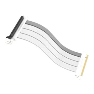 Cooler Master PCIe 4.0 x16 300mm Riser Cable, Gold Plated Connectors, White - Image 1