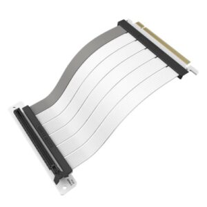 Cooler Master PCIe 4.0 x16 300mm Extension Riser Cable, Gold Plated Connectors, White - Image 1
