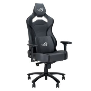 Asus ROG Chariot X Core (Wide) Gaming Chair, Racing-Car Style, Premium PU Leather, Memory-Foam Lumbar, 4D Armrests, 155° Recline, Tilt & Class 4 Gas Lift, Grey - Image 1