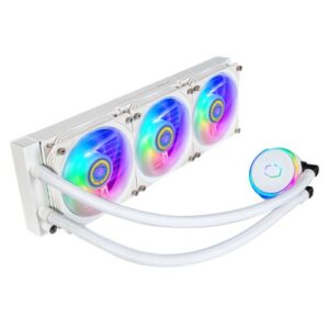 Cooler Master PL360 Flux ARGB 360mm Liquid CPU Cooler, 3x ARGB PWM Fans, RGB Pump Head, RGB Controller, White - Image 1