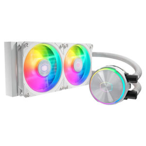 Cooler Master PL240 Flux ARGB 240mm Liquid CPU Cooler, 2x ARGB PWM Fans, RGB Pump Head, RGB Controller, White - Image 1