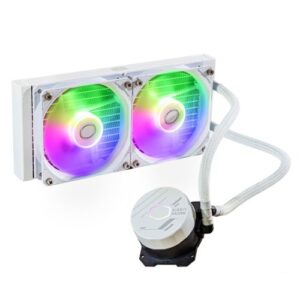 Cooler Master MasterLiquid 240L Core ARGB 240mm Liquid CPU Cooler, 2x ARGB PWM Fans, RGB Pump Head, White - Image 1