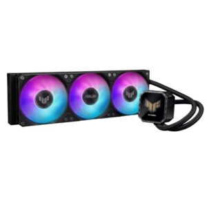 Asus TUF Gaming LC III 360 ARGB LCD Liquid CPU Cooler, 360mm Radiator, Customisable 2.8" LCD, 3x ARGB PWM Fans, Black - Image 1