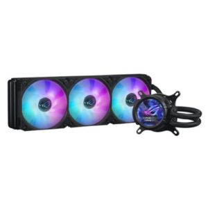 Asus ROG STRIX LC III 360 ARGB LCD Liquid CPU Cooler, 360mm, 7th Gen v2 Asetek Pump, ARGB Fans, Customisable LCD Display, Rotatable Water Block, Black - Image 1