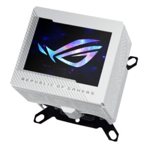 Asus ROG Ryujin III WB White Edition CPU Water Block, Full-Colour 3.5" LCD Customisable Screen, Embedded VRM Fan - Image 1