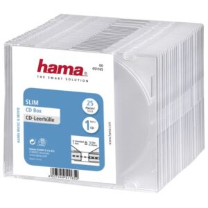 Hama CD/DVD/Blu-Ray Slim Jewel Cases x25, Transparent - Image 1