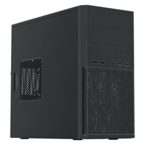 Vida Corporate Black Office Case, Micro ATX, 120mm Fan, Mesh Front - Image 1