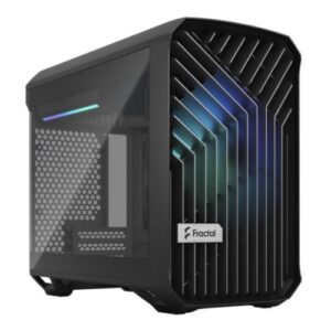 Fractal Design Torrent Nano (Light TG RGB) Case w/ Light Tint Glass Windows, Mini ITX, 1 RGB Fan, ATX PSU & 335mm GPU Support, 280mm Watercooling, RGB Strip, Front Grille, USB-C - Image 1