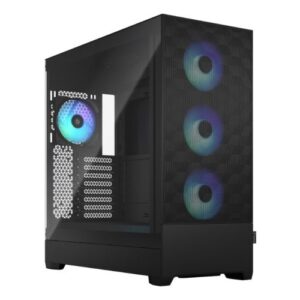 Fractal Design Pop XL Air RGB (Black TG) Gaming Case w/ Clear Glass Window, E-ATX, Hexagonal Mesh Front, 4 RGB Fans & RGB Controller - Image 1