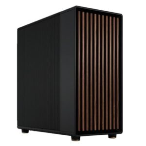 Fractal Design North XL Charcoal Black (Black Solid) Case, E-ATX, Fine Mesh Side, 3 PWM Fans, USB-C, Walnut Front - Image 1