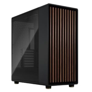Fractal Design North XL Charcoal Black (TG Dark) Case w/ Dark Tint Glass Window, E-ATX, 3 PWM Fans, USB-C, Walnut Front - Image 1
