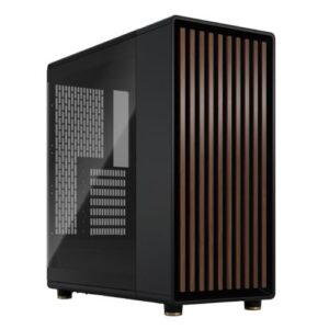 Fractal Design North Charcoal Black (TG Dark) Case w/ Dark Tint Glass Window, ATX, 2 Fans, USB-C, Walnut Front - Image 1