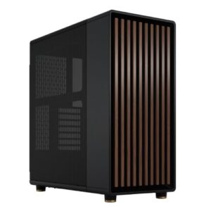 Fractal Design North Charcoal Black (Black Solid) Case, ATX, Fine Mesh Side, 2 Fans, USB-C, Walnut Front - Image 1