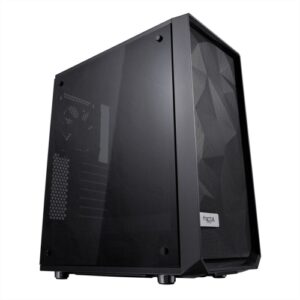 Fractal Design Meshify C (Dark TG) Gaming Case w/ Dark Tint Glass Window, ATX, Angular Mesh Front, High-airflow, 2 x 120mm Fans