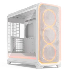 Fractal Design Meshify 3 XL Ambience Pro RGB (White TG Clear) Case w/ Clear Window, E-ATX, Mesh Front, 3x RGB Fans, Adjust Pro Hub, USB-C 20Gbps - Image 1