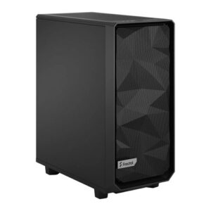 Fractal Design Meshify 2 Compact (Black Solid) Gaming Case, ATX, Angular Mesh Front, 3 Fans, Detachable Front Filter, USB-C - Image 1