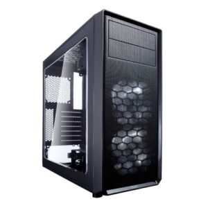 Fractal Design Focus G (Black) Gaming Case w/ Clear Window, ATX, 2 White LED Fans, Kensington Bracket, Filtered Front, Top & Base Air Intakes - Image 1