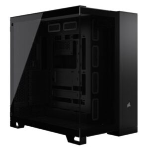 Corsair 6500X Dual Chamber Gaming Case w/ Glass Side & Front, ATX, Mesh Panels, USB-C, Asus BTF Compatible, Black - Image 1