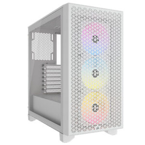 Corsair 3000D RGB Airflow Gaming Case w/ Glass Window, ATX, 3x AR120 RGB Fans, GPU Cooling, 4-Slot GPU Support, High-Airflow Front, White - Image 1